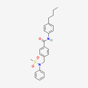 molecular formula C25H28N2O3S B4683440 N-(4-butylphenyl)-4-{[(methylsulfonyl)(phenyl)amino]methyl}benzamide 