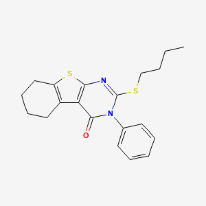 molecular formula C20H22N2OS2 B4683448 2-(butylsulfanyl)-3-phenyl-5,6,7,8-tetrahydro[1]benzothieno[2,3-d]pyrimidin-4(3H)-one 