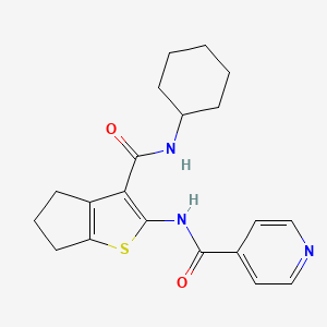 molecular formula C20H23N3O2S B4683465 N-[3-(CYCLOHEXYLCARBAMOYL)-4H,5H,6H-CYCLOPENTA[B]THIOPHEN-2-YL]PYRIDINE-4-CARBOXAMIDE 