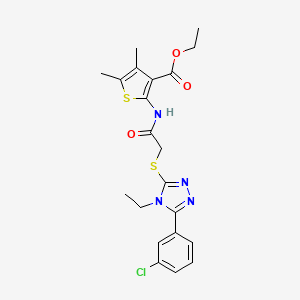 molecular formula C21H23ClN4O3S2 B4683494 ethyl 2-[({[5-(3-chlorophenyl)-4-ethyl-4H-1,2,4-triazol-3-yl]thio}acetyl)amino]-4,5-dimethyl-3-thiophenecarboxylate 
