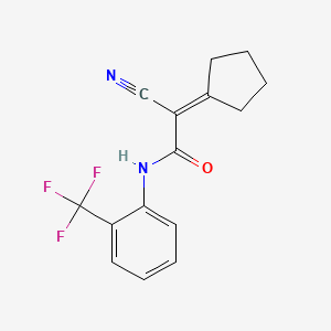 B4683515 2-cyano-2-cyclopentylidene-N-[2-(trifluoromethyl)phenyl]acetamide CAS No. 725705-60-2