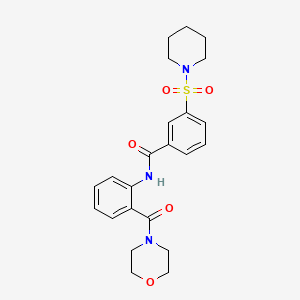 molecular formula C23H27N3O5S B4683573 N-[2-(4-morpholinylcarbonyl)phenyl]-3-(1-piperidinylsulfonyl)benzamide 