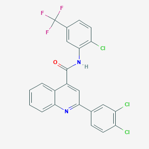 molecular formula C23H12Cl3F3N2O B4683601 N-[2-chloro-5-(trifluoromethyl)phenyl]-2-(3,4-dichlorophenyl)-4-quinolinecarboxamide 