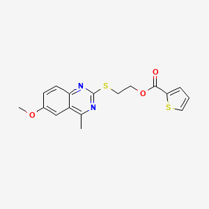 molecular formula C17H16N2O3S2 B4683608 2-[(6-Methoxy-4-methylquinazolin-2-yl)sulfanyl]ethyl thiophene-2-carboxylate 