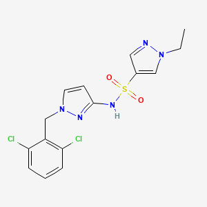 molecular formula C15H15Cl2N5O2S B4683622 N~4~-[1-(2,6-DICHLOROBENZYL)-1H-PYRAZOL-3-YL]-1-ETHYL-1H-PYRAZOLE-4-SULFONAMIDE 