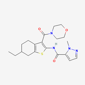 molecular formula C20H26N4O3S B4683711 N-[6-ethyl-3-(morpholin-4-ylcarbonyl)-4,5,6,7-tetrahydro-1-benzothiophen-2-yl]-1-methyl-1H-pyrazole-5-carboxamide 