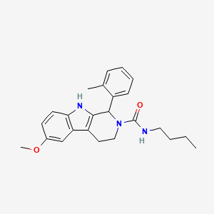 molecular formula C24H29N3O2 B4683716 N-butyl-6-methoxy-1-(2-methylphenyl)-1,3,4,9-tetrahydro-2H-beta-carboline-2-carboxamide 