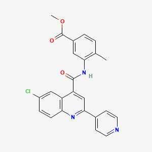 molecular formula C24H18ClN3O3 B4683733 METHYL 3-[6-CHLORO-2-(PYRIDIN-4-YL)QUINOLINE-4-AMIDO]-4-METHYLBENZOATE 