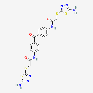 molecular formula C21H18N8O3S4 B4683746 N,N'-(carbonyldi-4,1-phenylene)bis{2-[(5-amino-1,3,4-thiadiazol-2-yl)thio]acetamide} 
