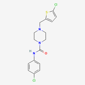 molecular formula C16H17Cl2N3OS B4683788 N-(4-chlorophenyl)-4-[(5-chlorothiophen-2-yl)methyl]piperazine-1-carboxamide 