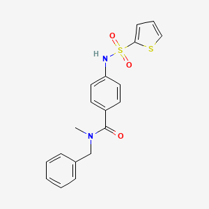 molecular formula C19H18N2O3S2 B4683827 N-benzyl-N-methyl-4-[(2-thienylsulfonyl)amino]benzamide 