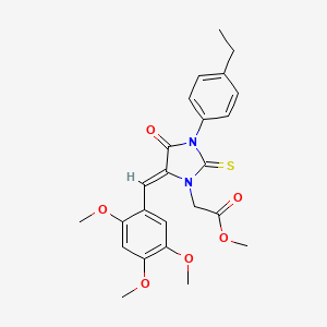 molecular formula C24H26N2O6S B4683892 methyl [3-(4-ethylphenyl)-4-oxo-2-thioxo-5-(2,4,5-trimethoxybenzylidene)-1-imidazolidinyl]acetate 