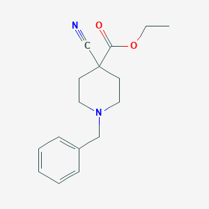 molecular formula C16H20N2O2 B046839 Ethyl 1-benzyl-4-cyanopiperidine-4-carboxylate CAS No. 123730-67-6