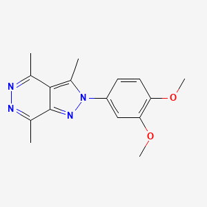 molecular formula C16H18N4O2 B4683930 2-(3,4-dimethoxyphenyl)-3,4,7-trimethyl-2H-pyrazolo[3,4-d]pyridazine 
