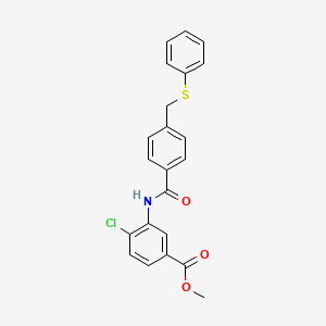 molecular formula C22H18ClNO3S B4683979 methyl 4-chloro-3-({4-[(phenylthio)methyl]benzoyl}amino)benzoate 