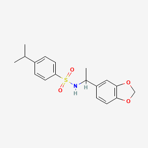 molecular formula C18H21NO4S B4684156 N-[1-(1,3-benzodioxol-5-yl)ethyl]-4-(propan-2-yl)benzenesulfonamide 