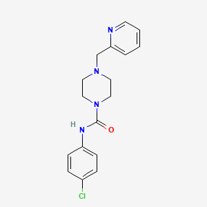 molecular formula C17H19ClN4O B4684217 N-(4-chlorophenyl)-4-(pyridin-2-ylmethyl)piperazine-1-carboxamide 