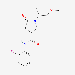 molecular formula C15H19FN2O3 B4684235 N-(2-fluorophenyl)-1-(1-methoxypropan-2-yl)-5-oxopyrrolidine-3-carboxamide 