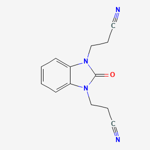 molecular formula C13H12N4O B4684253 3-[3-(2-cyanoethyl)-2-oxobenzimidazol-1-yl]propanenitrile 
