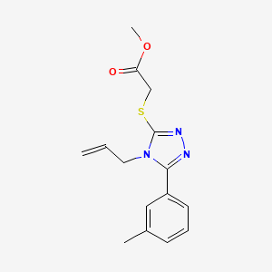 molecular formula C15H17N3O2S B4684267 METHYL 2-{[4-ALLYL-5-(3-METHYLPHENYL)-4H-1,2,4-TRIAZOL-3-YL]SULFANYL}ACETATE 