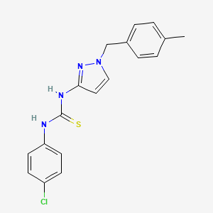 molecular formula C18H17ClN4S B4684268 N-(4-chlorophenyl)-N'-[1-(4-methylbenzyl)-1H-pyrazol-3-yl]thiourea 