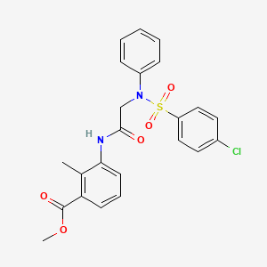 molecular formula C23H21ClN2O5S B4684368 methyl 3-({N-[(4-chlorophenyl)sulfonyl]-N-phenylglycyl}amino)-2-methylbenzoate 