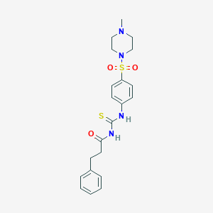 molecular formula C21H26N4O3S2 B468439 N-((4-((4-methylpiperazin-1-yl)sulfonyl)phenyl)carbamothioyl)-3-phenylpropanamide CAS No. 712318-79-1
