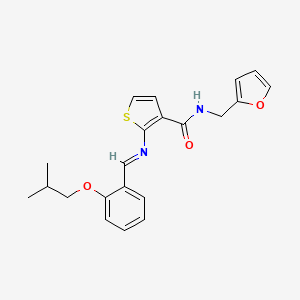 molecular formula C21H22N2O3S B4684431 N-(2-furylmethyl)-2-[(2-isobutoxybenzylidene)amino]-3-thiophenecarboxamide 