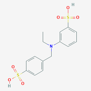 molecular formula C15H17NO6S2 B046871 3-[Ethyl(4-sulfobenzyl)amino]benzenesulfonic acid CAS No. 6268-04-8