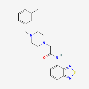 molecular formula C20H23N5OS B4687582 N-(2,1,3-BENZOTHIADIAZOL-4-YL)-2-{4-[(3-METHYLPHENYL)METHYL]PIPERAZIN-1-YL}ACETAMIDE 