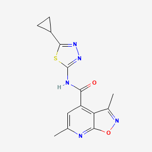 molecular formula C14H13N5O2S B4687662 N-[(2E)-5-cyclopropyl-1,3,4-thiadiazol-2(3H)-ylidene]-3,6-dimethyl[1,2]oxazolo[5,4-b]pyridine-4-carboxamide 