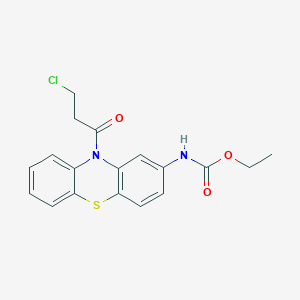 molecular formula C18H17ClN2O3S B046878 ethyl N-[10-(3-chloropropanoyl)phenothiazin-2-yl]carbamate CAS No. 119407-03-3