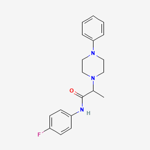 molecular formula C19H22FN3O B4687874 N-(4-fluorophenyl)-2-(4-phenylpiperazin-1-yl)propanamide 