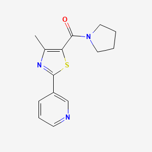 molecular formula C14H15N3OS B4687906 3-[4-METHYL-5-(PYRROLIDINE-1-CARBONYL)-1,3-THIAZOL-2-YL]PYRIDINE 
