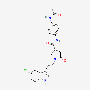 molecular formula C23H23ClN4O3 B4688007 N-[4-(acetylamino)phenyl]-1-[2-(5-chloro-1H-indol-3-yl)ethyl]-5-oxopyrrolidine-3-carboxamide CAS No. 931374-38-8
