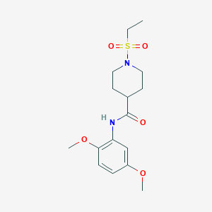 molecular formula C16H24N2O5S B4688074 N-(2,5-dimethoxyphenyl)-1-(ethylsulfonyl)piperidine-4-carboxamide 