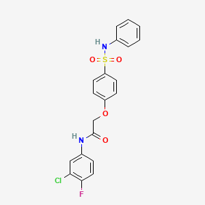 molecular formula C20H16ClFN2O4S B4688214 N-(3-chloro-4-fluorophenyl)-2-[4-(phenylsulfamoyl)phenoxy]acetamide 