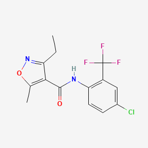 molecular formula C14H12ClF3N2O2 B4688489 N-[4-CHLORO-2-(TRIFLUOROMETHYL)PHENYL]-3-ETHYL-5-METHYL-12-OXAZOLE-4-CARBOXAMIDE 