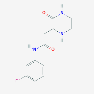 molecular formula C12H14FN3O2 B4688533 N-(3-fluorophenyl)-2-(3-oxopiperazin-2-yl)acetamide 