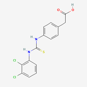 molecular formula C15H12Cl2N2O2S B4688618 (4-{[(2,3-Dichlorophenyl)carbamothioyl]amino}phenyl)acetic acid 