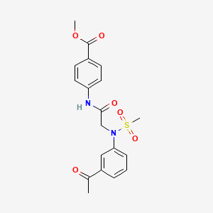 molecular formula C19H20N2O6S B4688883 methyl 4-[[2-(3-acetyl-N-methylsulfonylanilino)acetyl]amino]benzoate 
