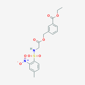 molecular formula C19H20N2O8S B4688994 Ethyl 3-{[(2-{[(4-methyl-2-nitrophenyl)sulfonyl]amino}acetyl)oxy]methyl}benzoate 