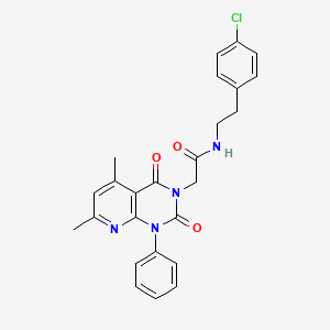 molecular formula C25H23ClN4O3 B4688997 N-[2-(4-CHLOROPHENYL)ETHYL]-2-{5,7-DIMETHYL-2,4-DIOXO-1-PHENYL-1H,2H,3H,4H-PYRIDO[2,3-D]PYRIMIDIN-3-YL}ACETAMIDE 