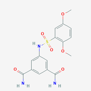 molecular formula C16H17N3O6S B4689084 5-[(2,5-Dimethoxyphenyl)sulfonylamino]benzene-1,3-dicarboxamide 