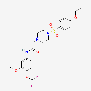 molecular formula C22H27F2N3O6S B4689242 N~1~-[4-(DIFLUOROMETHOXY)-3-METHOXYPHENYL]-2-{4-[(4-ETHOXYPHENYL)SULFONYL]PIPERAZINO}ACETAMIDE 