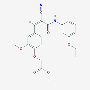molecular formula C22H22N2O6 B4689503 methyl (4-{(1Z)-2-cyano-3-[(3-ethoxyphenyl)amino]-3-oxoprop-1-en-1-yl}-2-methoxyphenoxy)acetate 
