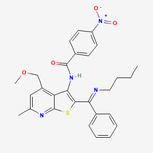 molecular formula C28H28N4O4S B4689621 N-{2-[(E)-(butylimino)(phenyl)methyl]-4-(methoxymethyl)-6-methylthieno[2,3-b]pyridin-3-yl}-4-nitrobenzamide 