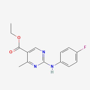 molecular formula C14H14FN3O2 B4689884 Ethyl 2-[(4-fluorophenyl)amino]-4-methylpyrimidine-5-carboxylate 