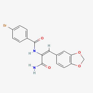 molecular formula C17H13BrN2O4 B4689887 N-[(E)-3-amino-1-(1,3-benzodioxol-5-yl)-3-oxoprop-1-en-2-yl]-4-bromobenzamide 