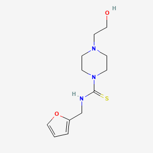 molecular formula C12H19N3O2S B4689952 N-(furan-2-ylmethyl)-4-(2-hydroxyethyl)piperazine-1-carbothioamide 